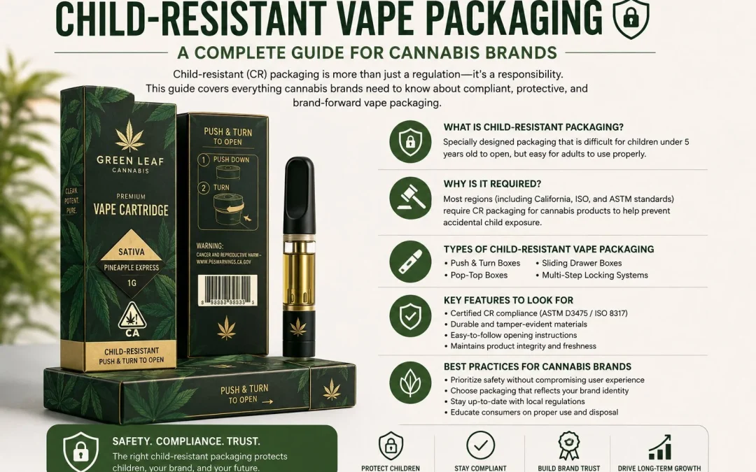 Child-Resistant Vape Packaging – A Complete Guide for Cannabis Brands