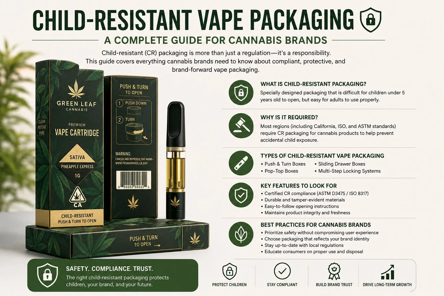 Child-resistant vape packaging guide