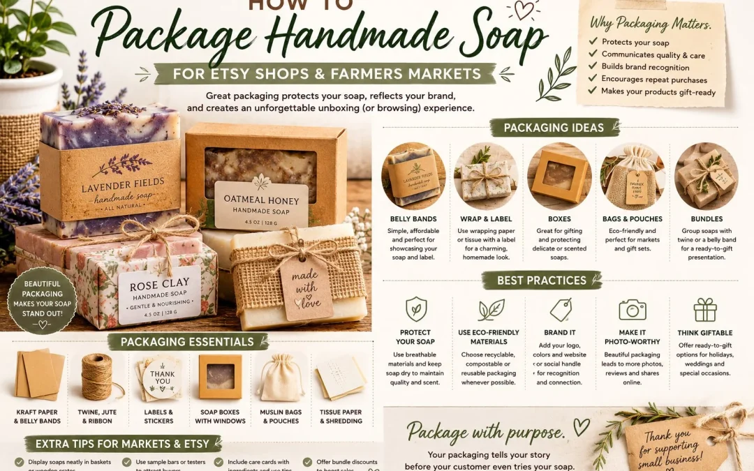 How to Package Handmade Soap for Etsy Shops and Farmers Markets
