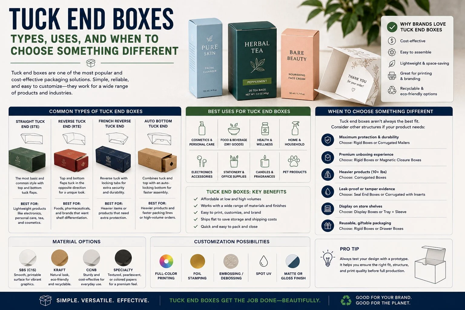 Tuck End Boxes – Types, Uses, and When to Choose Something Different Tuck End Boxes - Types, Uses, and When to Choose Something Different